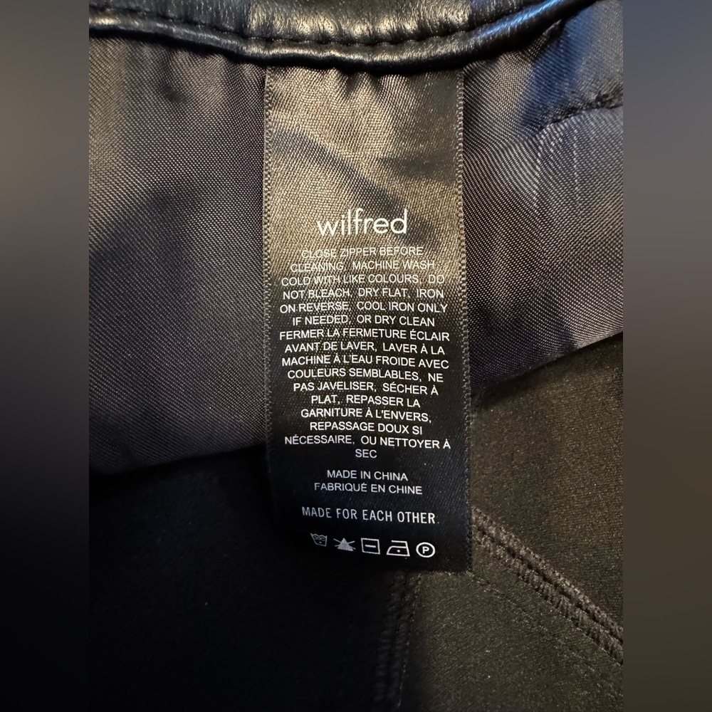 Aritzia Wilfred Melina Classic Black Vegan Faux Leather High Waisted Pant Sz 2 - Picture 7 of 11